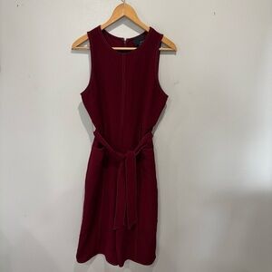 Anthropologie Greylin Bordo Jumpsuit Belted Maroon Red Pockets Size SP